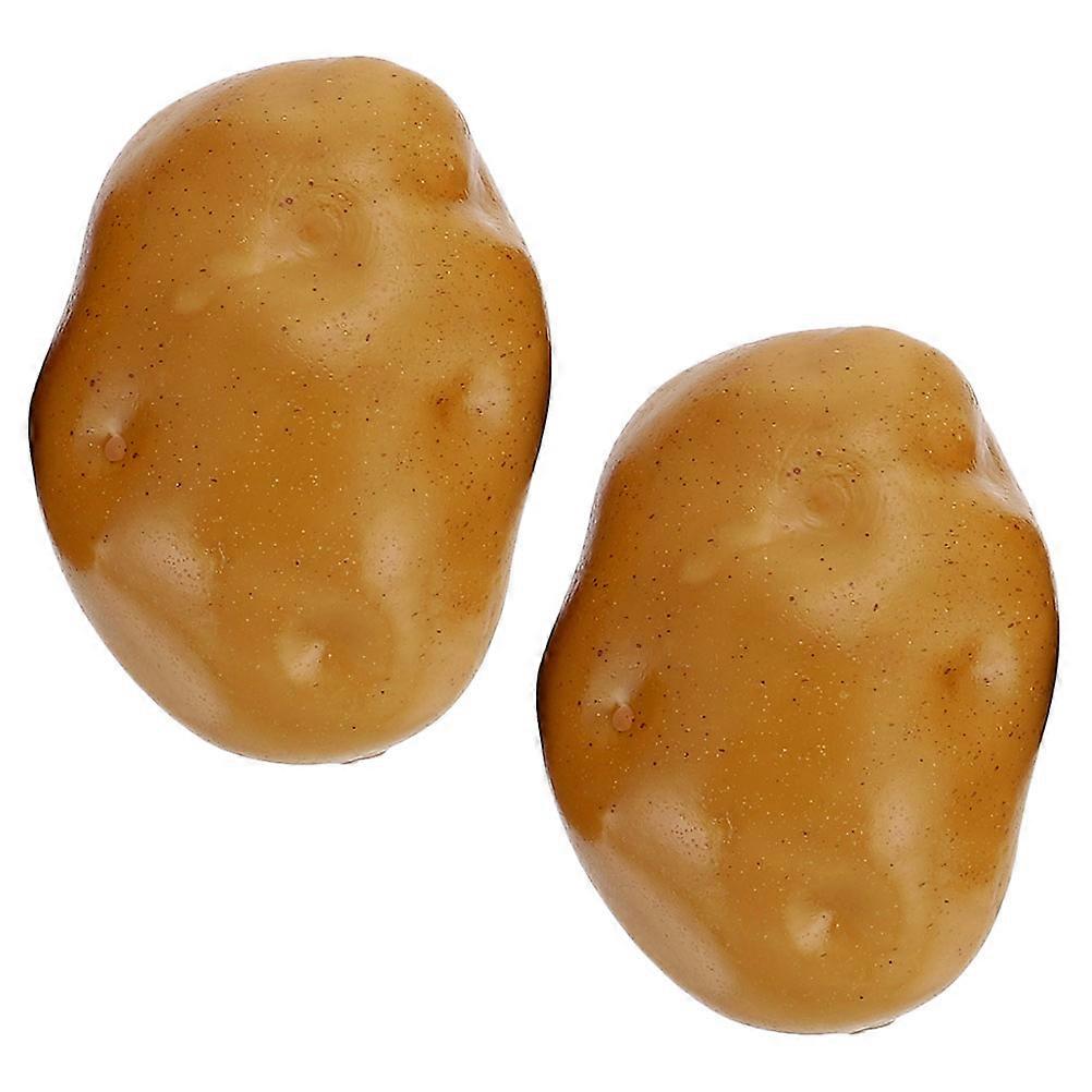 Orange Artificial Potato Models for Decor Lifelike Fake Vegetables for Home Photo Props 2pcs
