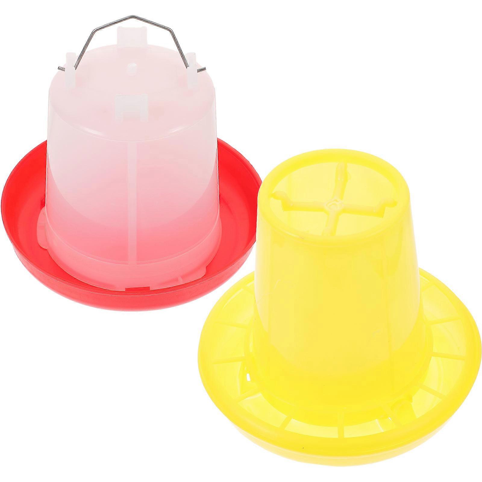 Poultry Feeding Equipment 1 Set Of Portable Poultry Feeder Chicken Food Container Assorted Color For Outdoor Use Feeding Multi-compartment
