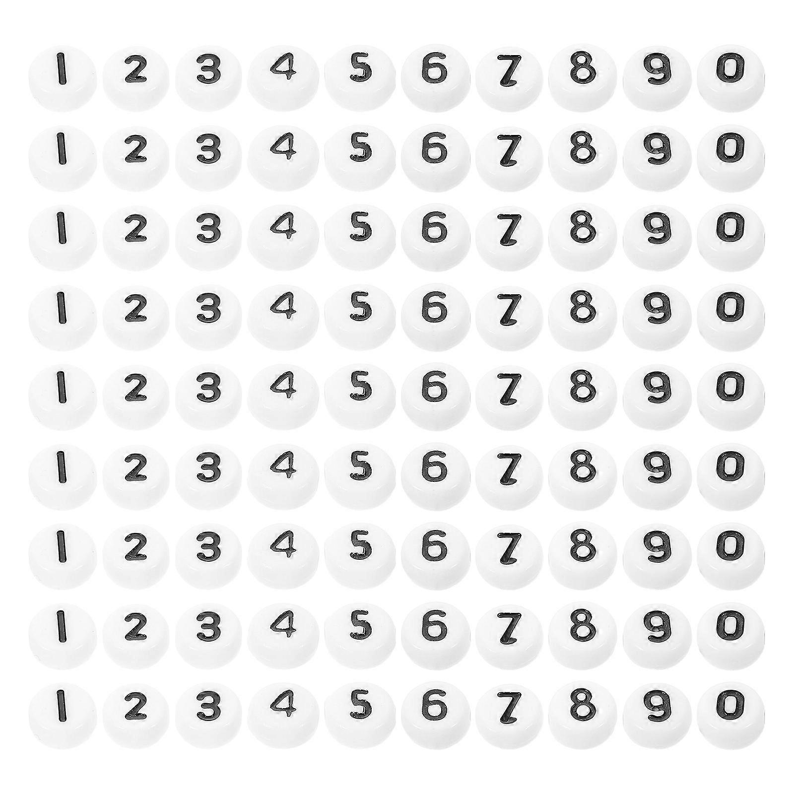 White Acrylic Round Number Beads – Flat Shape DIY Charms for Jewelry Making, Bracelets, Necklaces, Key Chains, and Crafts – Durable & Ergonomic Design