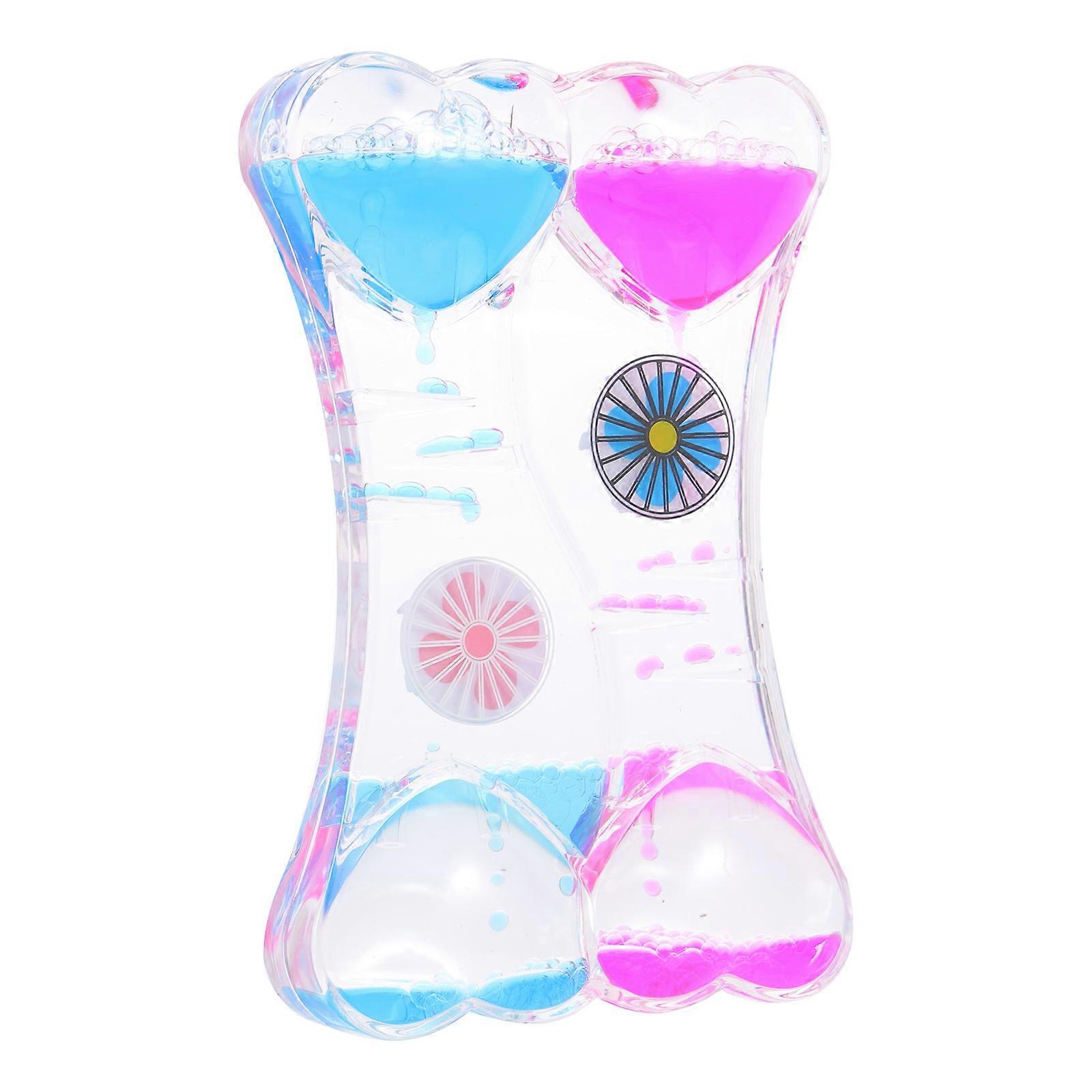 Desktop Liquid Motion Bubbler Timer Hourglass Ornament for Students Home Decoration 5.5X3.5X1.2in 1Pcs Timer