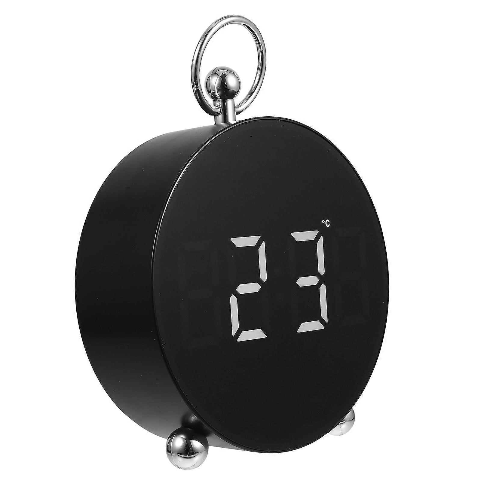 Black Digital Alarm Clock for Heavy Sleepers Compact Design Easy to Use ABS Material Ideal for Bedroom and Office