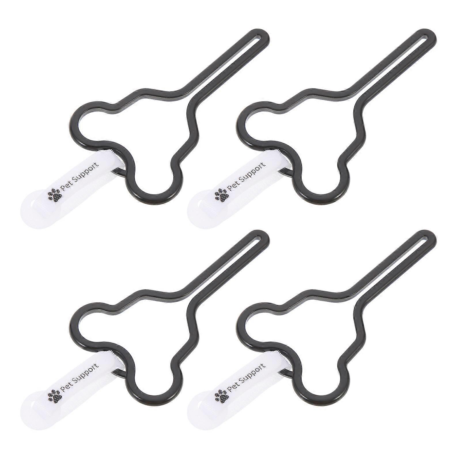 4pcs Dog Poop Bag Holder Clips for Fixing Black PP Material Small Size Lightweight