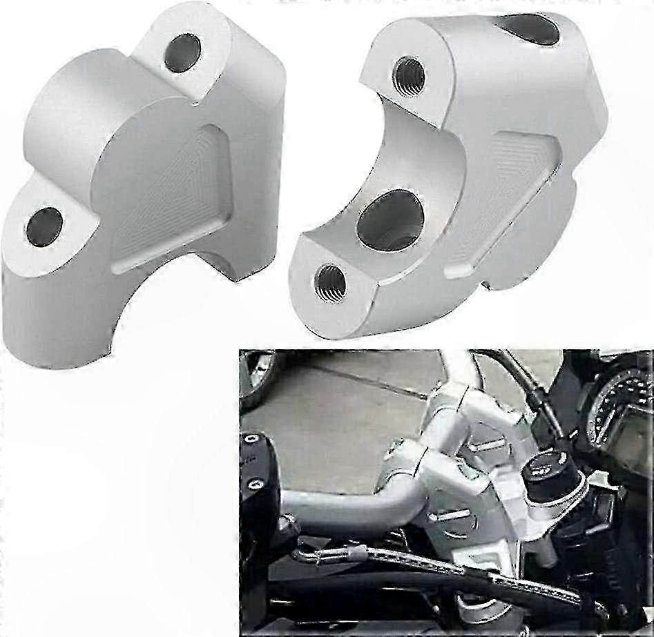 22mm Silver Handlebar Riser Pair for Adventure Motorcycles
