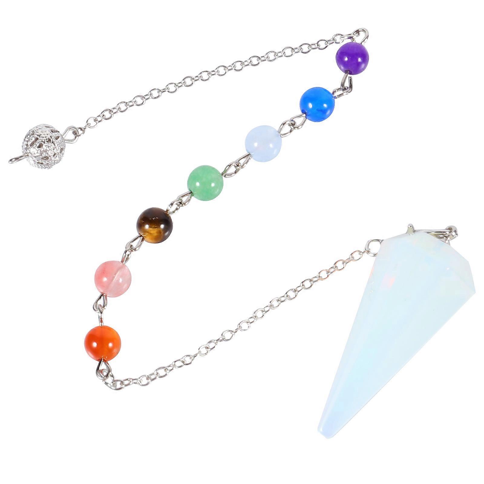 Elegant Crystal Hexagonal Pendulum Necklace For Meditation And Divination Full Moon 1Pcs