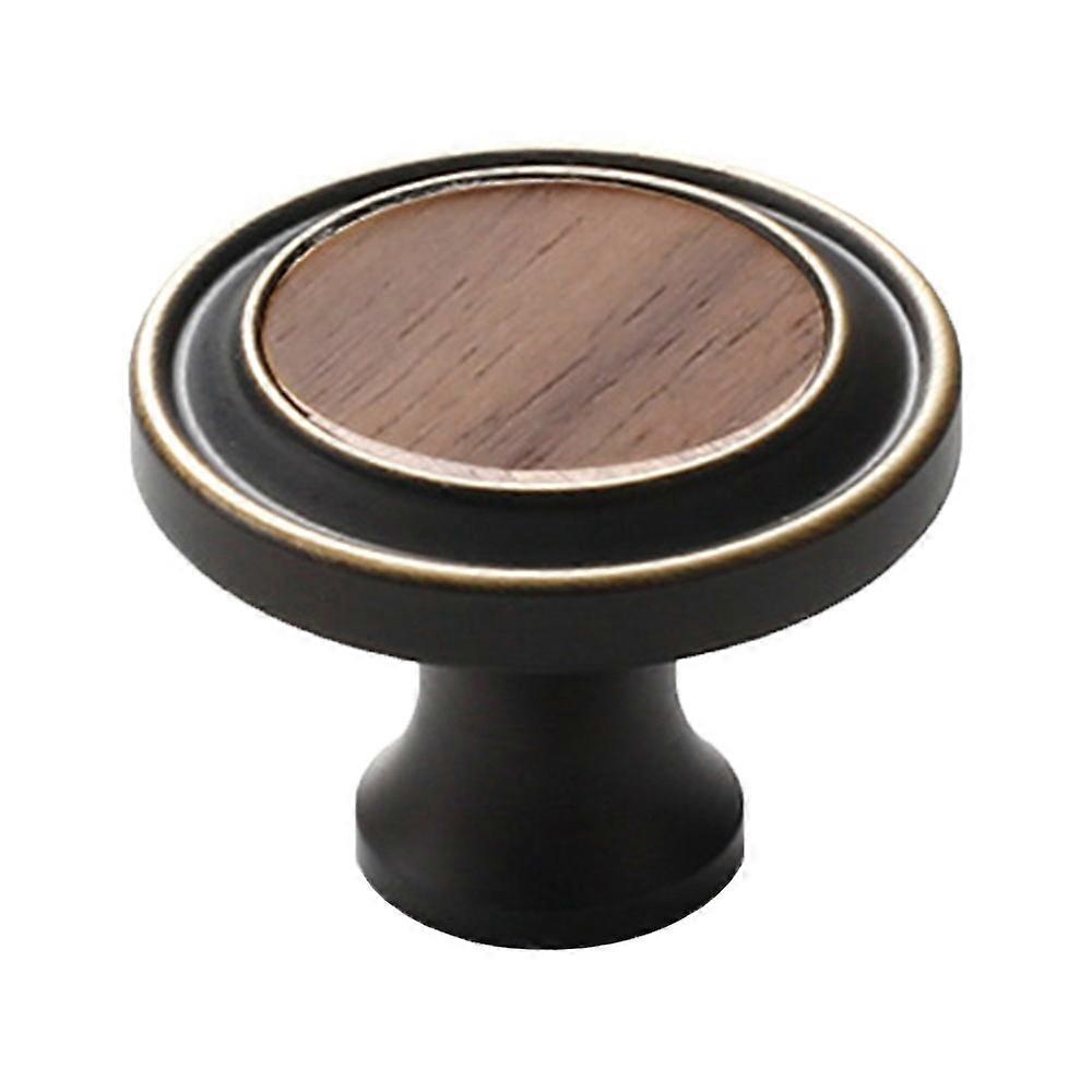 8162 Walnut Wood Cabinet Door Handles Nordic Brass Furniture Knobs Round Ball Pulls for Drawers