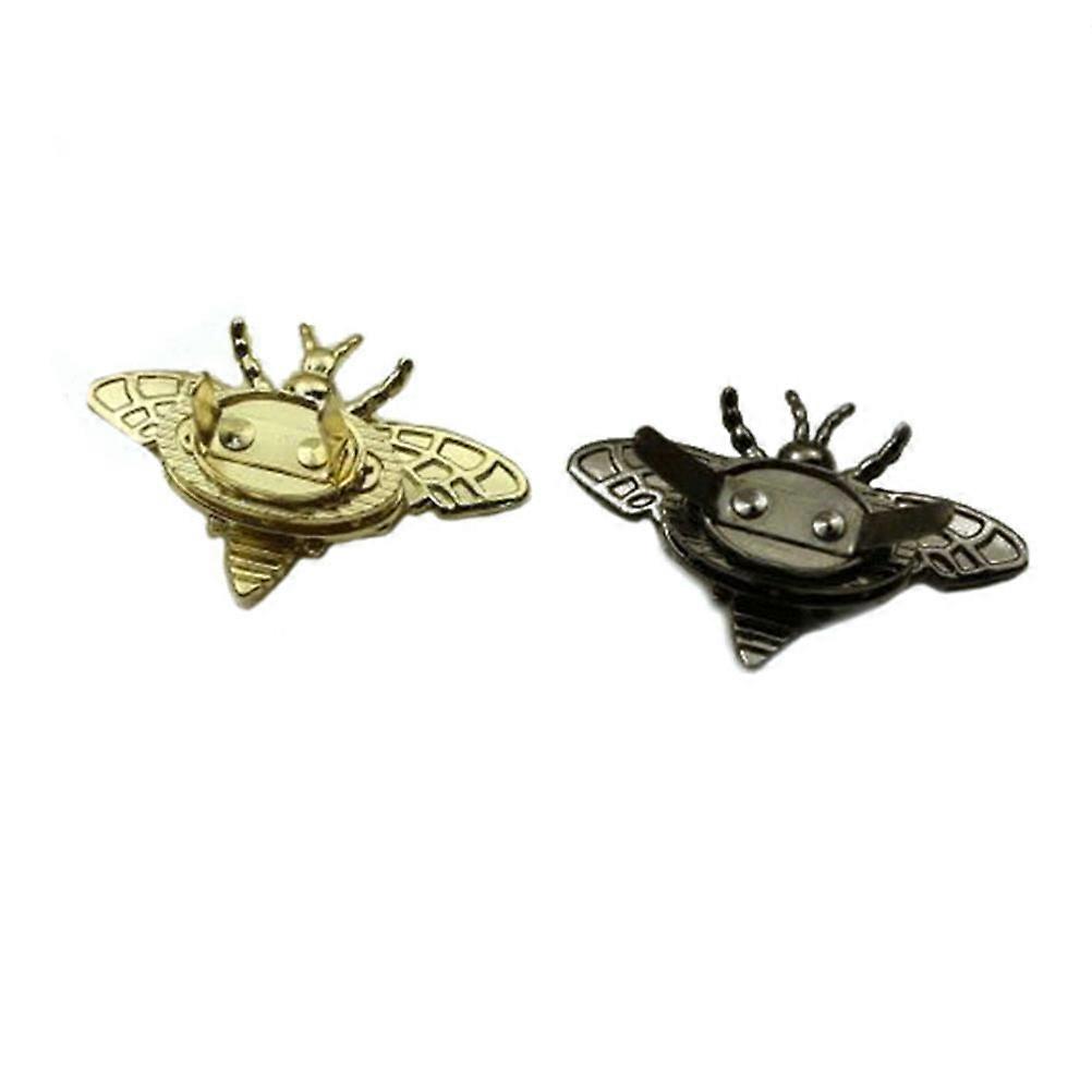 Golden Metal Alloy Latch for Box Use Durable Bee Pattern with Screw Holes 1.5 Inch