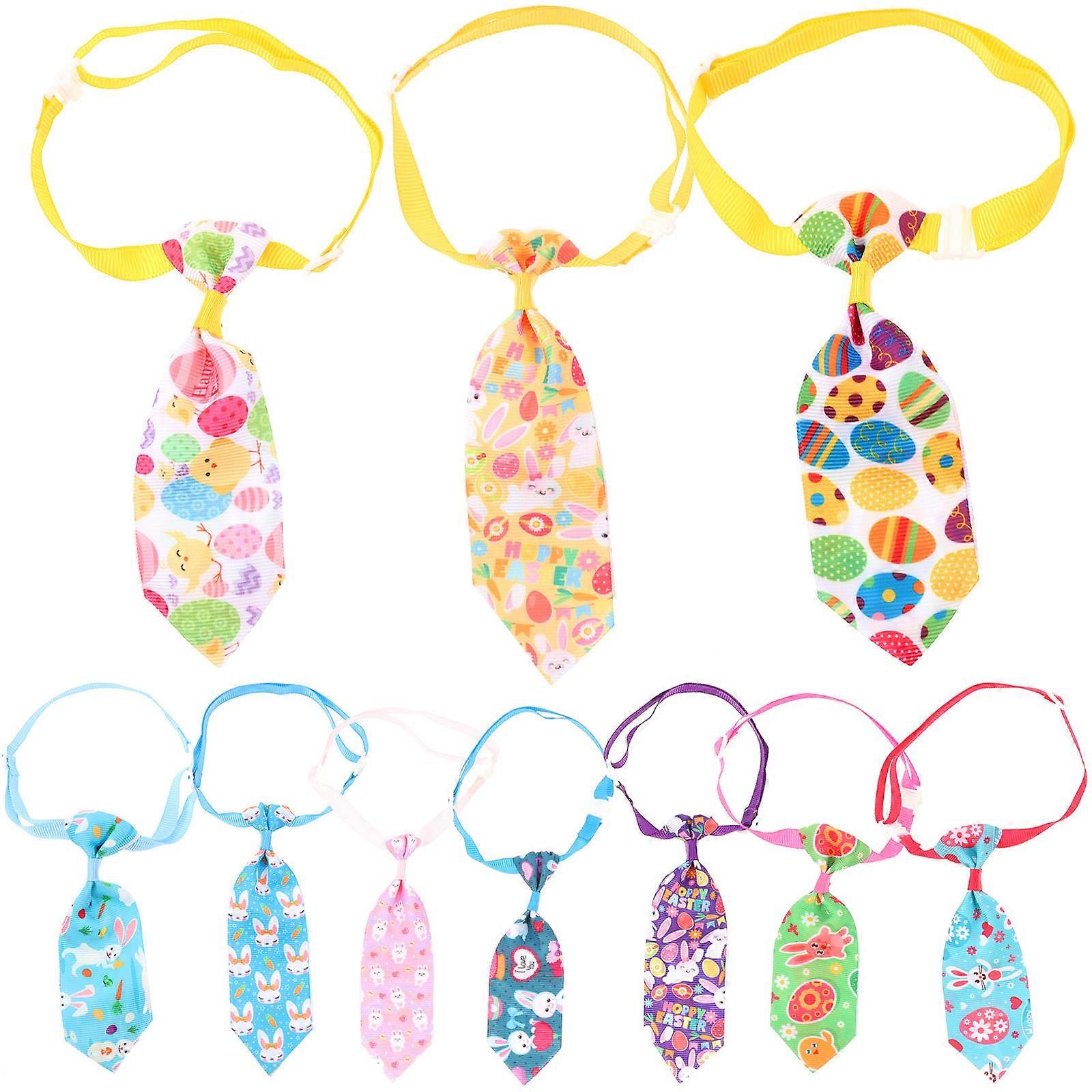 Easter Festival Pet Ties For Dogs With Adjustable Collars In Assorted Colors Designed For Special Events 10Pack