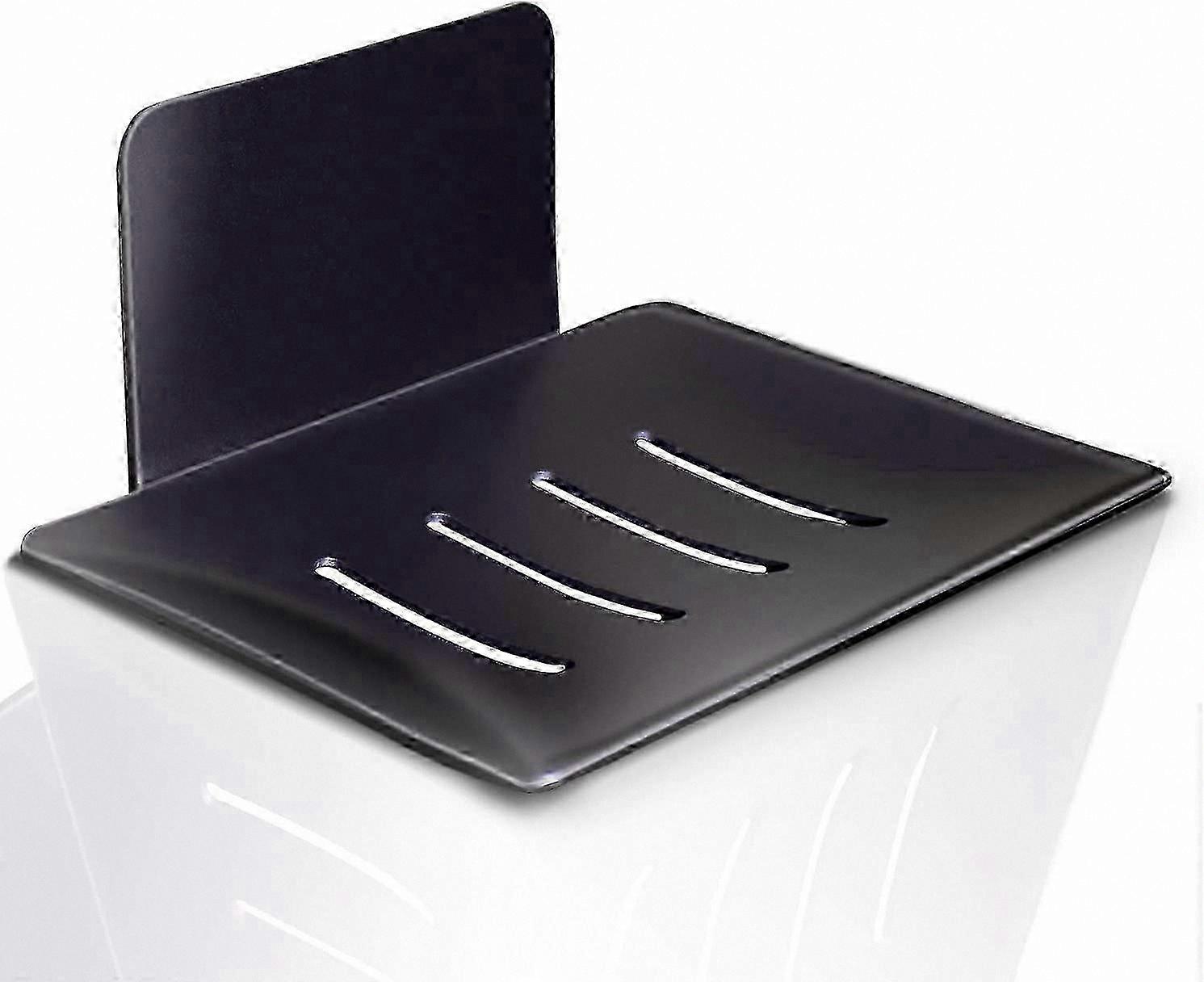Wall Mounted Soap Dish,Stainless Self Adhesive Shower Soap Dish(Black)