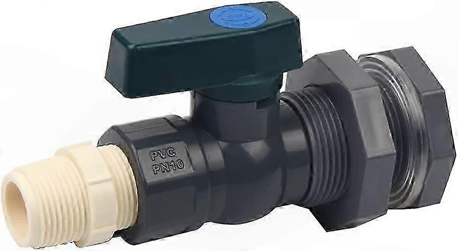 3/4 Inch PVC Faucet for Water Tanks with Bulkhead Fitting and Hose Adapter for Rain Barrels