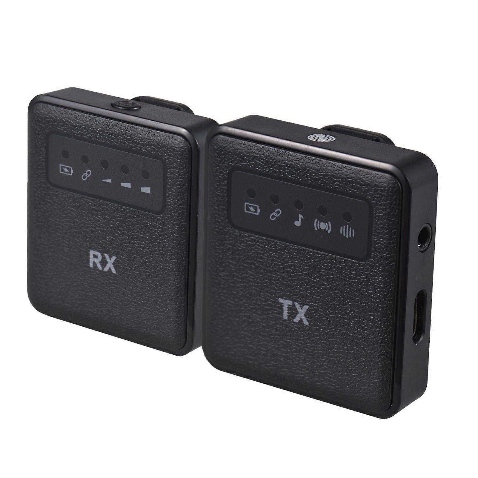 2.4G Wireless Collar Clip Microphone Clip-on Microphone Mic Transmitter and Receiver with Clip Portable Rechargeable Microphone System for Interview L