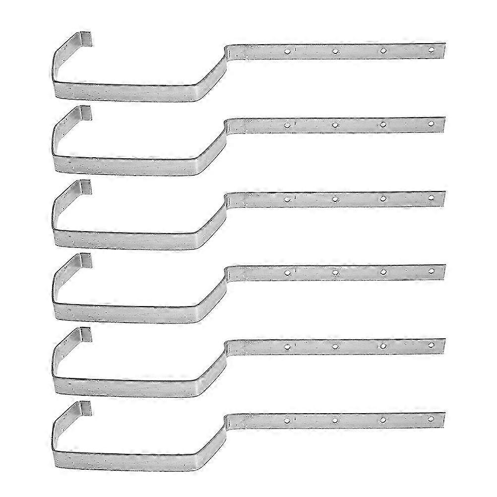 Gutter Support Brackets Metal Fixed Rain Gutter Rack Weather Resistant Silver 43.00X9.00X2.20CM 6Pcs