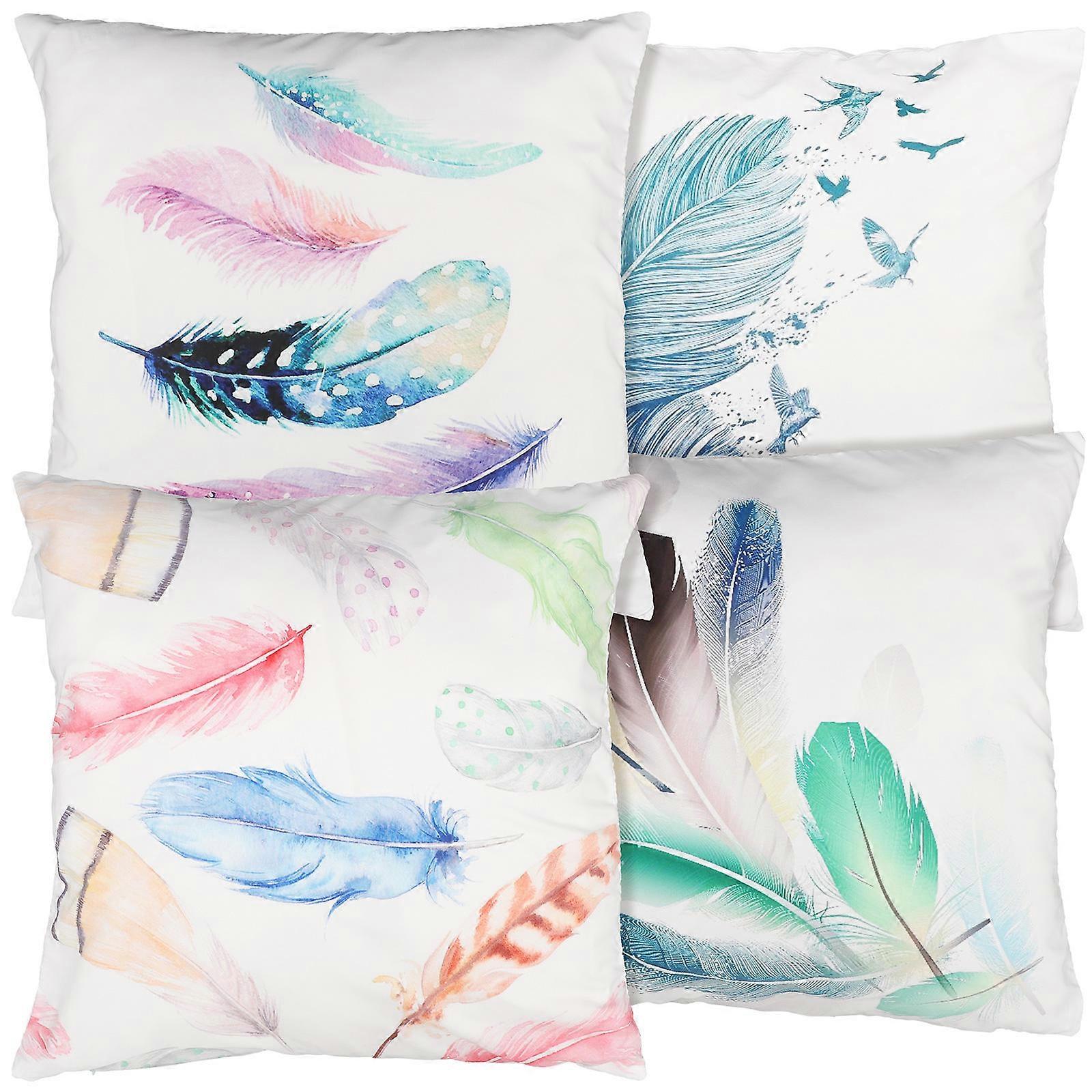 4Pcs Decorative Pillow Covers Square Shape For Sofa And Yoga Studio 45x45Cm Velvet Farmhouse Style
