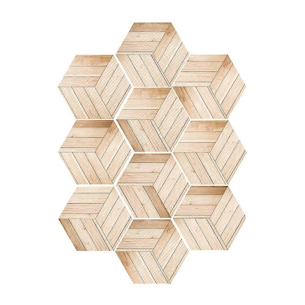 Anti Slip Hexagonal Tile Stickers 10Pcs Self Adhesive Light Brown For Homeowners And Hotel Owners Decoration