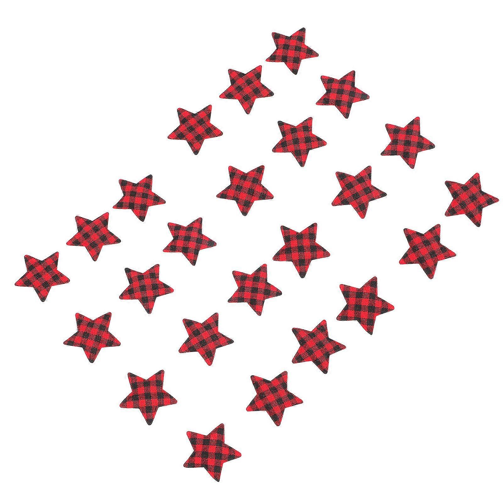 Pointed Star Decoration For Decorating Christmas Parties 100Pcs Lattice Cloth Ornament For DIY Projects