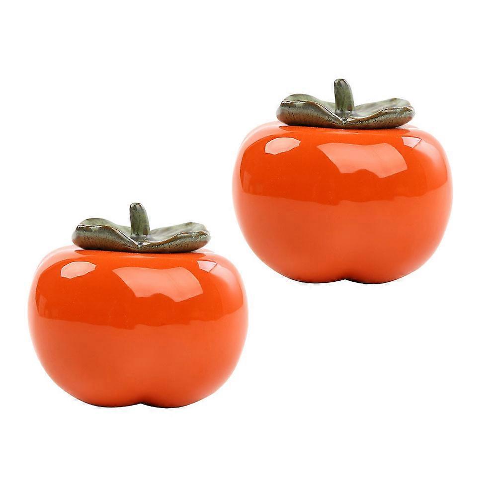 Sealing Ceramic Tea Canisters 2Pcs Assorted Color Traditional Kitchen Use Practical For Family Members