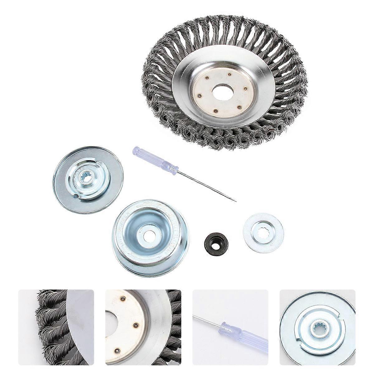 Wire Weeder Wheel Tool Designed For Garden Use With Protective Cover Silver Color Supplying Easy Installation 1Pcs