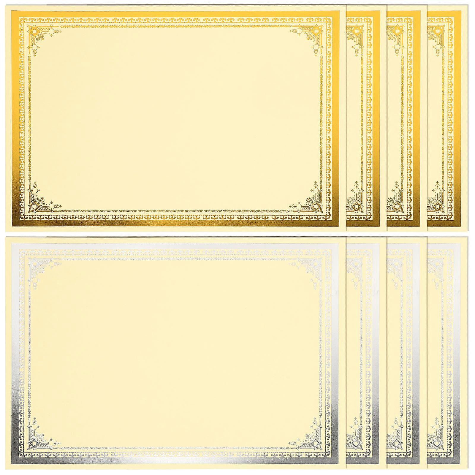 Blank Certificate Papers For Students And Employees In Assorted Color 29.50X21.00X0.10cm 8Pack Design