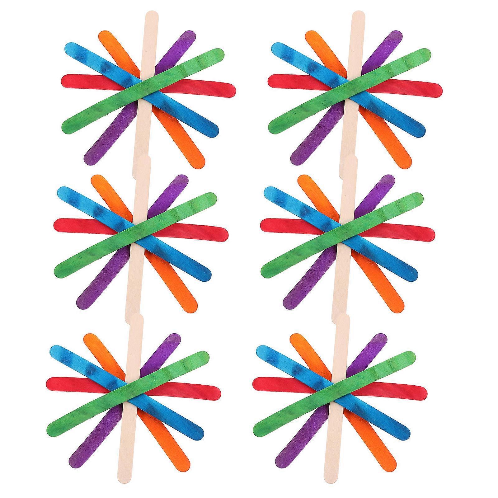 Wooden Craft Sticks For DIY Use 100Pcs Assorted Color Ideal For Rainy Day Projects School Activities And Crafts