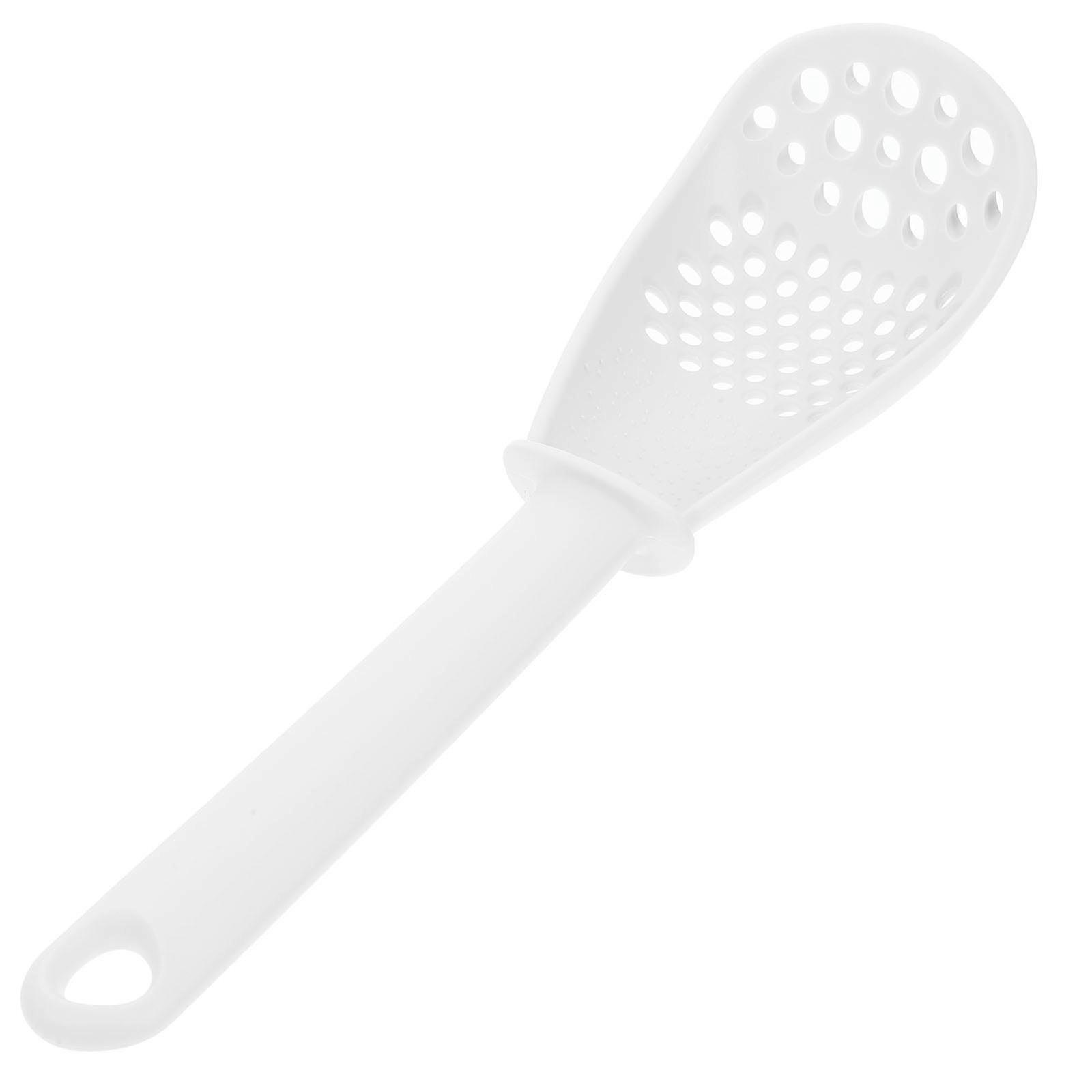 White PP Material Multifunction Garlic Ginger Potato Masher Spoon for Kitchen Use 7.8 inches