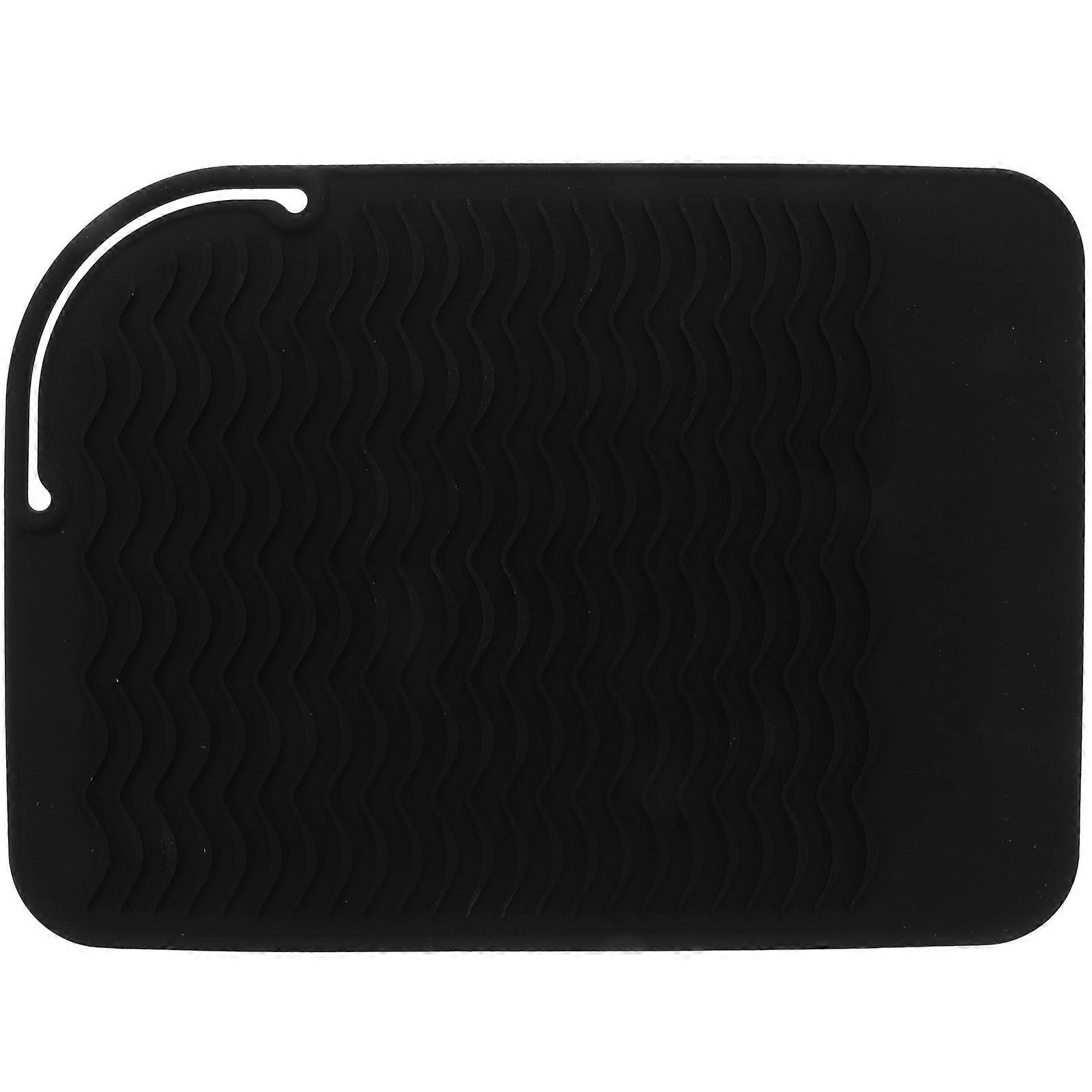 Heat Resistant Insulation Pad for Household Users with Hair Curler and Straightener Black Non-slip Storage Style 1Pack