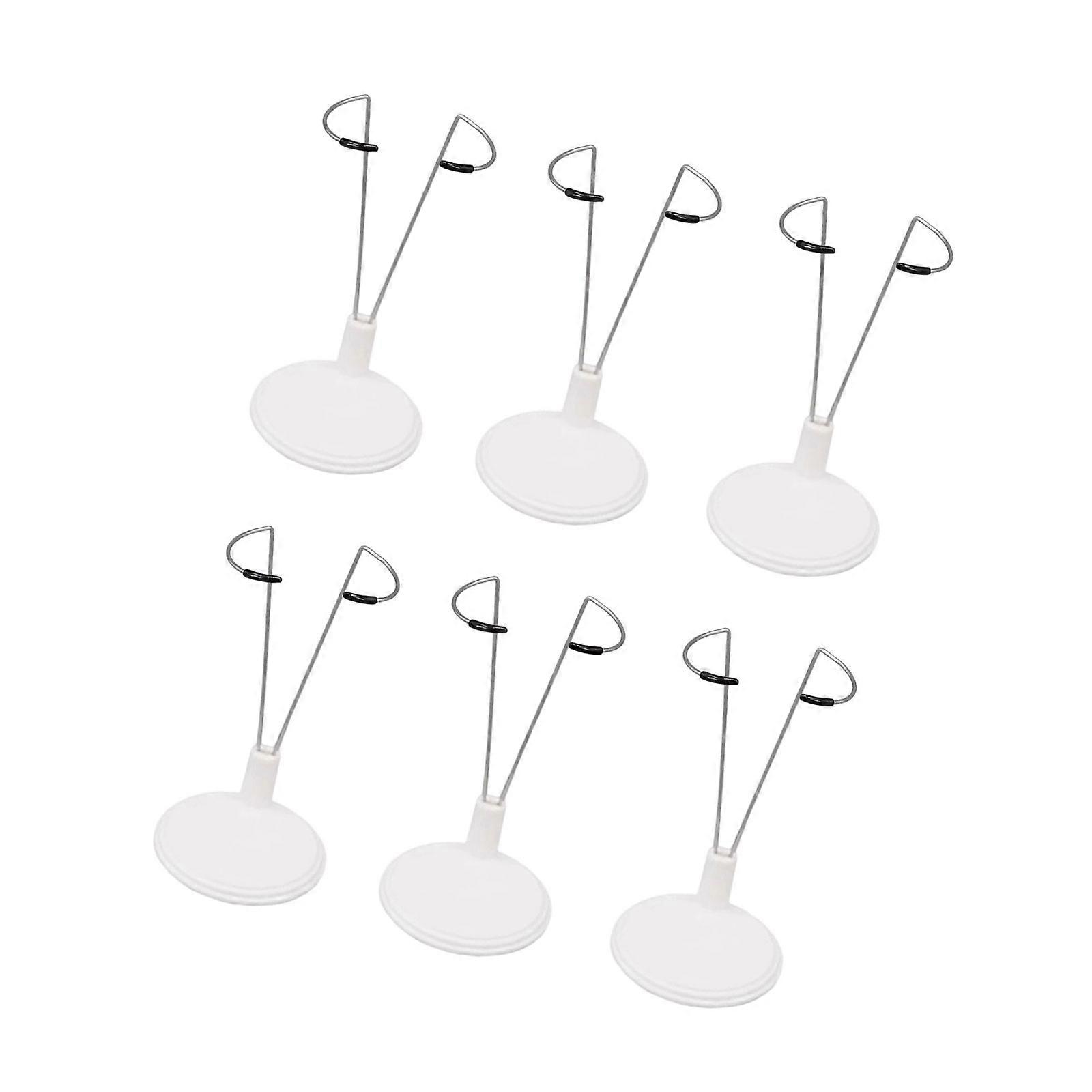 Durable Support Base For Soft Toy 6 Metal Stands To Stabilize Collectible Figures Functional Storage Solution  White