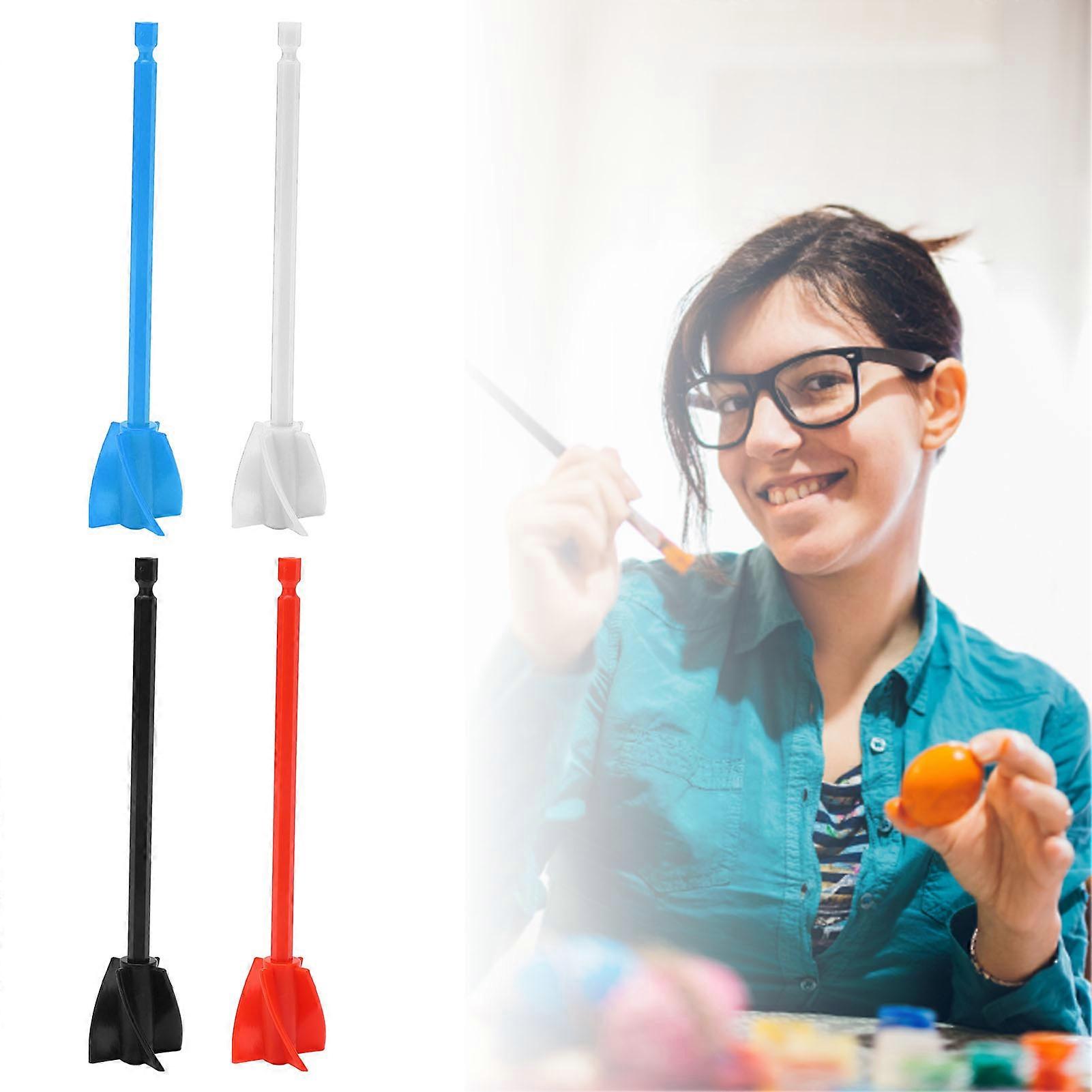 4Pcs Resin Mixer Paddles Strong Uniform Mixing 5 Blades Reusable Paint Mixer Drill Attachment Black Red White Blue 