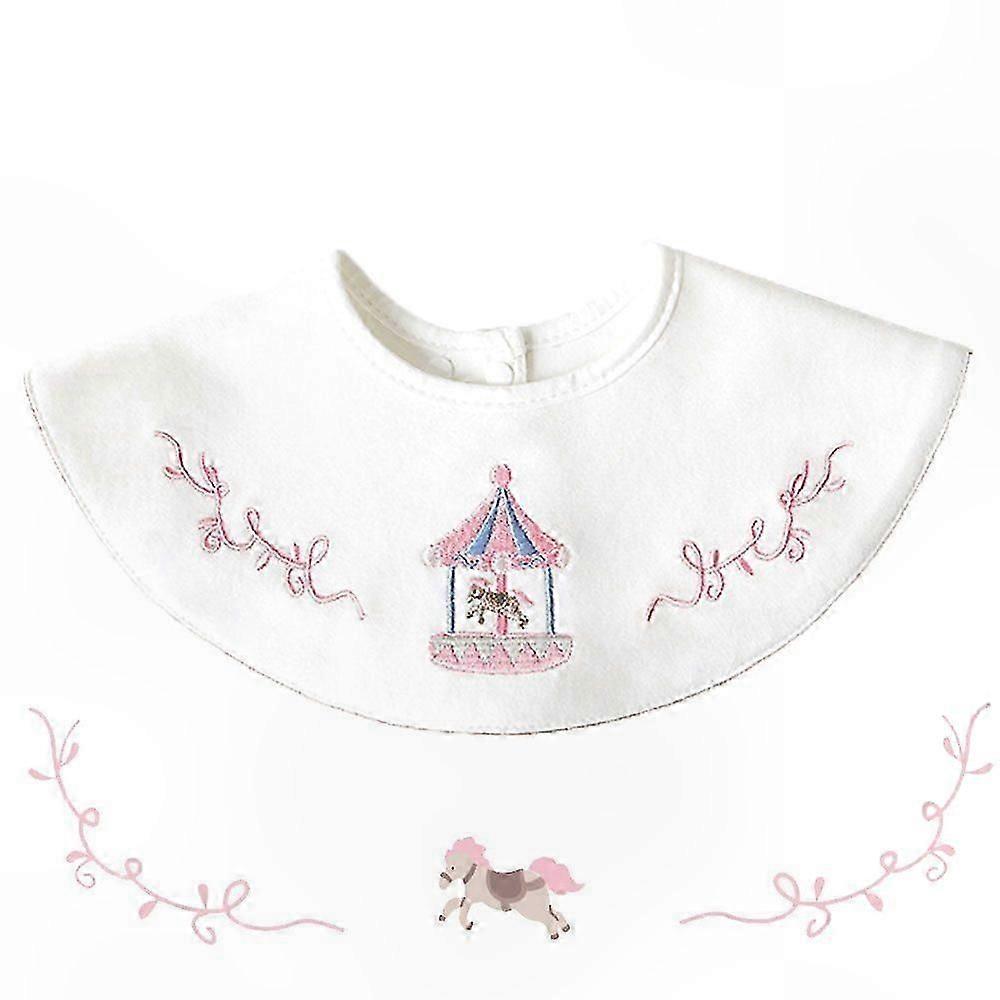 Embroidered Design Baby Bib with 360 Rotation and Soft Fabric for Kids