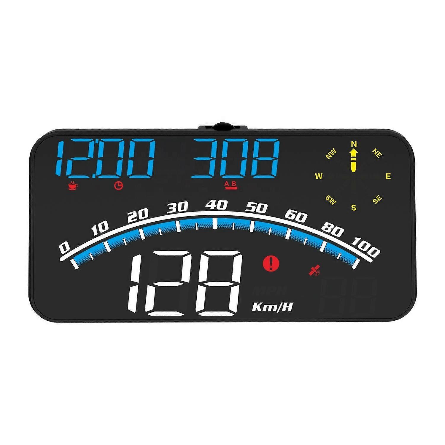 Head-Up Display Universal Driving Direction Overspeed Alert Digital Speedometer Smart Gauge Strap HG