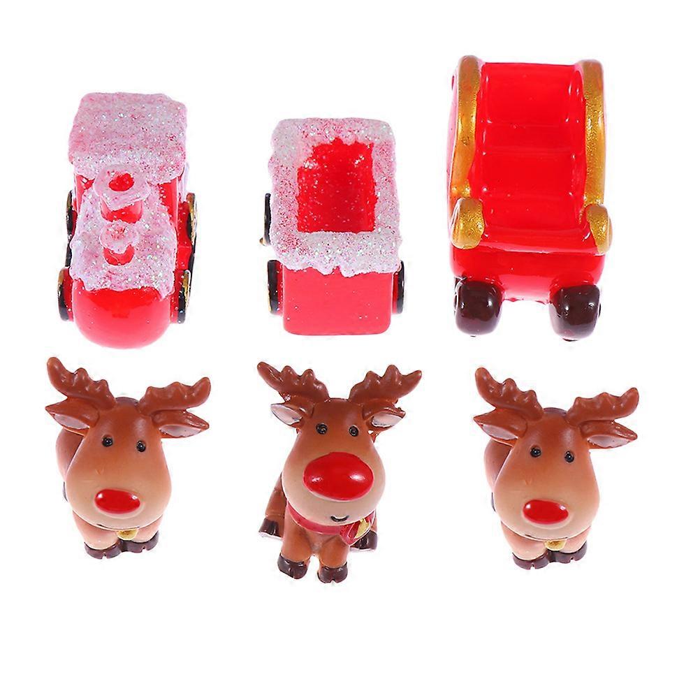 Resin Miniature Presents Christmas Party Decor 6 Pcs Different Shapes for Home Decoration