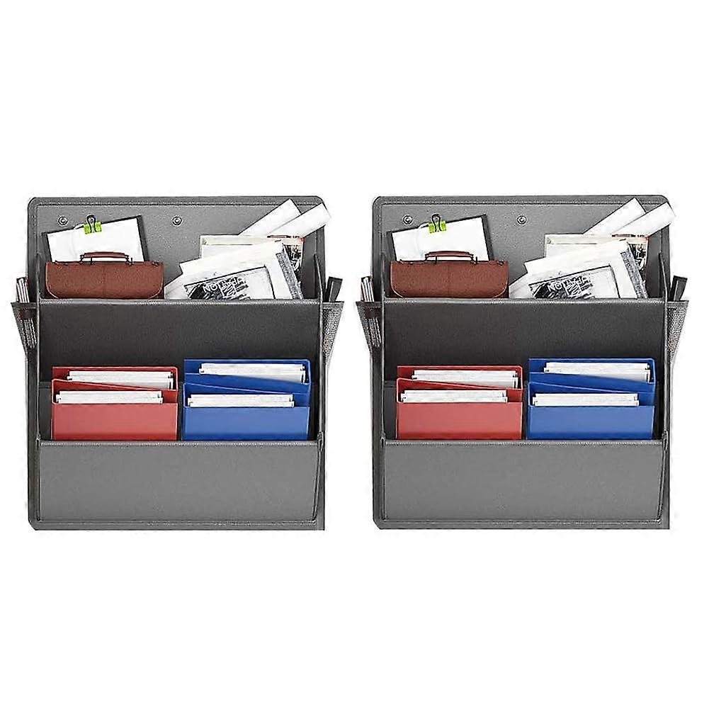 2 Pack RV Shoe Storage with Sticky Adhesive Tape, over the Door Shoe Rack,Wall Hanging Shoe Organizer with Pockets Gray