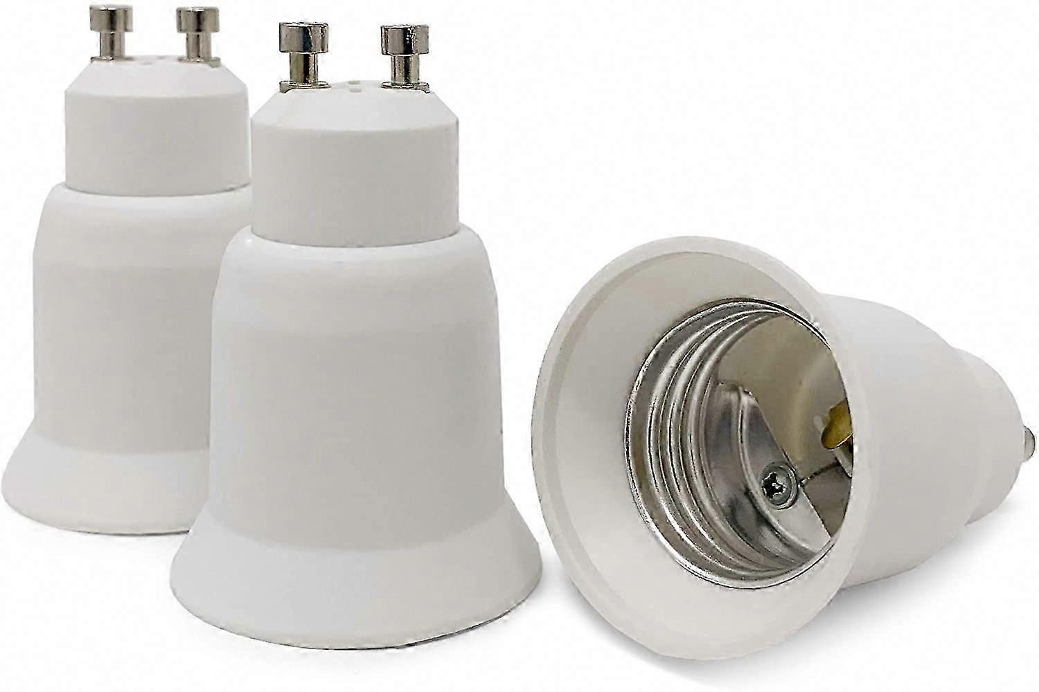 GU10 to E27 Socket Adapter for LED Halogen Bulbs - White Lamp Base Converter
