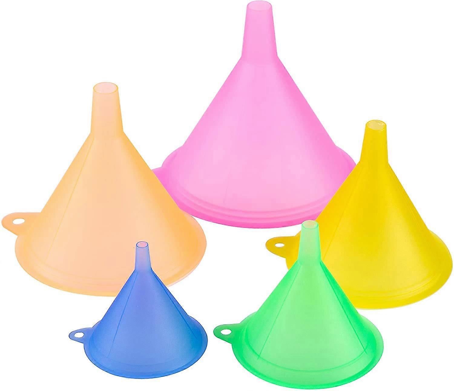 Kitchen Funnel Set with 5 Sizes, Small to Large Plastic Cooking Funnel