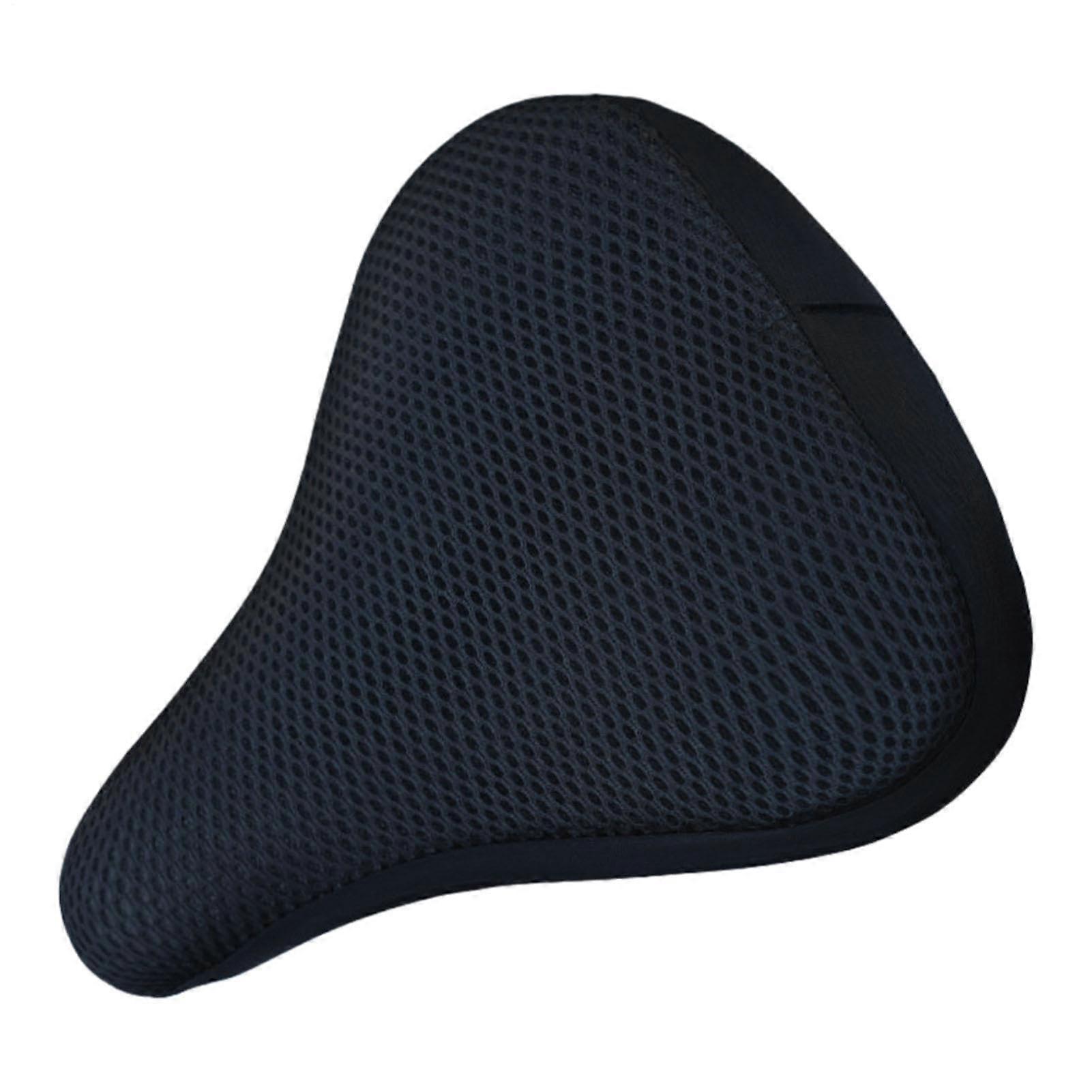 Ergonomic Bicycle Seat Cushion - Padded Non-Slip Cover for Mountain and Road Bikes, Breathable Soft Elastic Design, Black