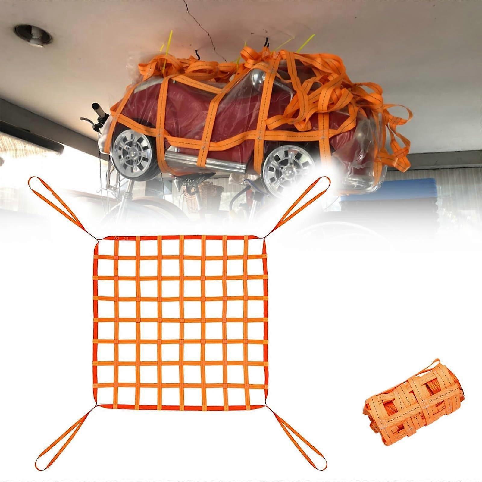 Flat Nylon Sling Hoisting Net For Construction (3X3M/Mesh 15cm/Load 2.5t)