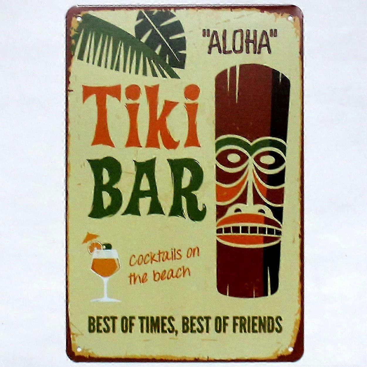 Placa de Metal Retrô para Bar Café Garagem Decoração de Parede Vintage Design Aloha 7.87x11.8 Polegadas