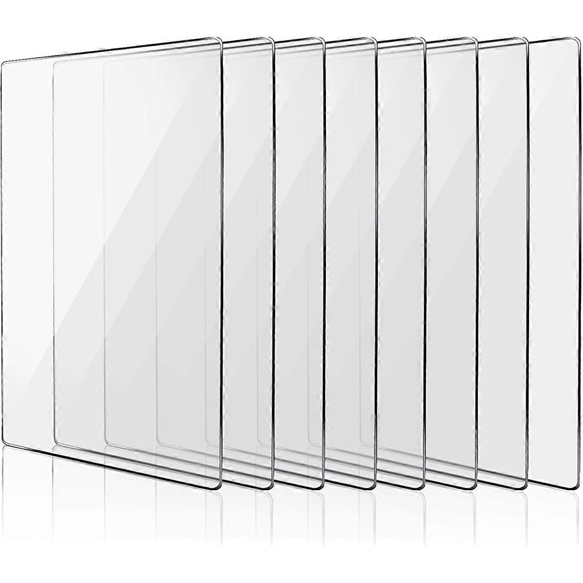 8 Pieces Clear Acrylic Cutting Pads, 8.7 x 6.1 Inches Cutting Plate