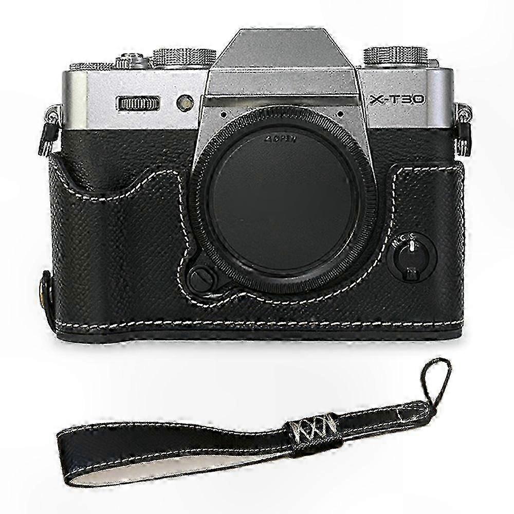 Type E PU Leather Camera Case Bottom Half-Body Protective Case for Certain Brand Cameras Like XT10/XT20/XT30/XT30 II