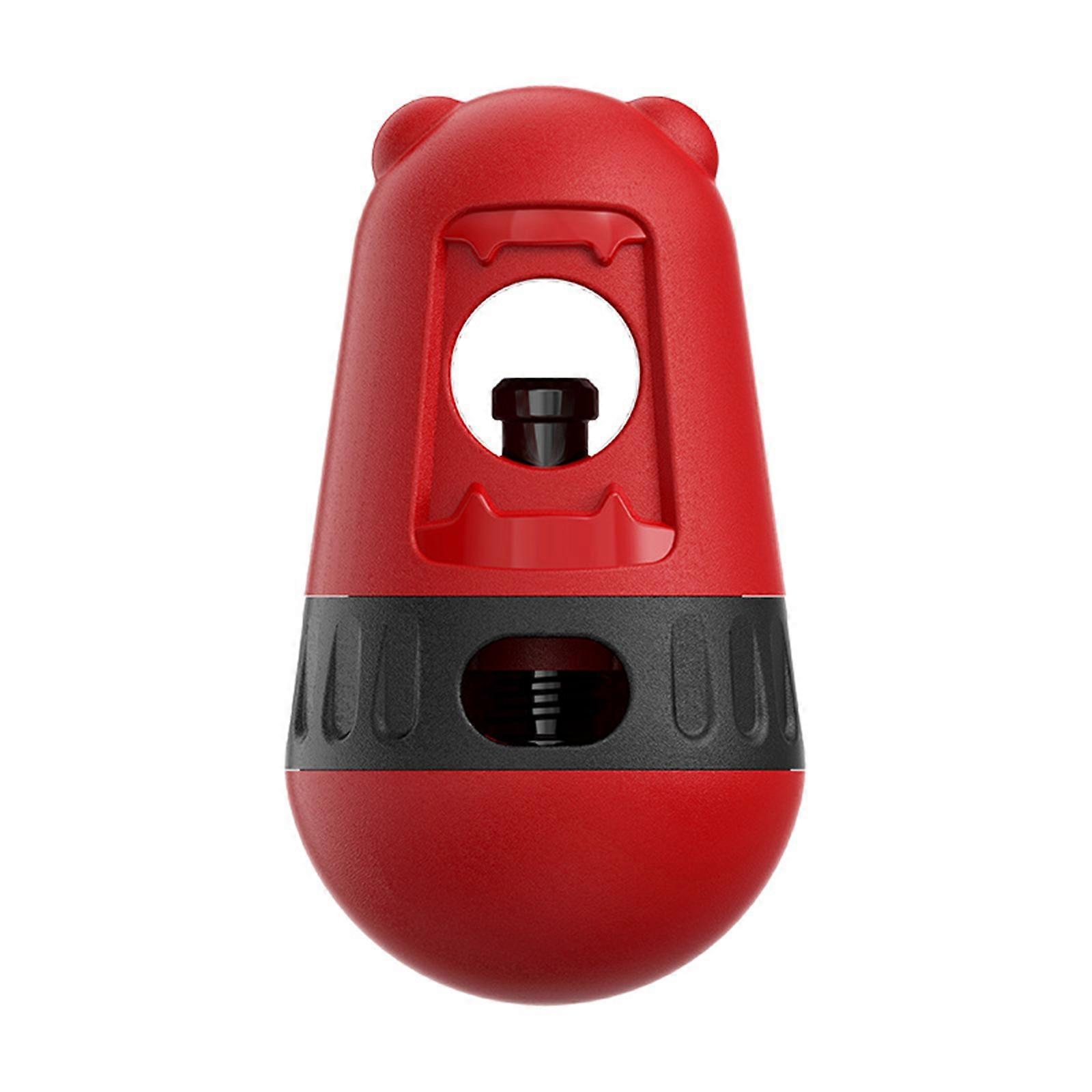 Pet Intelligence Training Roller Toy Ball Design Chew Stick Holder Leaking Food Feeding Slow Feeder for Dog Red