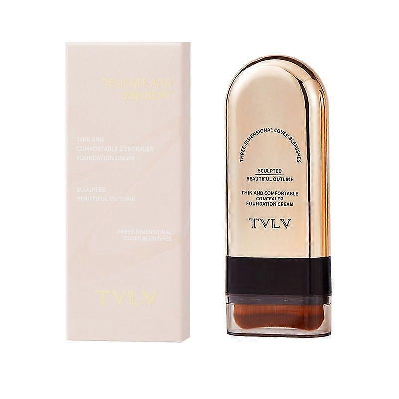 2 In 1 Anti Wrinkle Foundation Stick, Flawless Eraser Foundation Stick with Brush, Hydrating Lightweight, Double Head Foundation Face Makeup Contour S