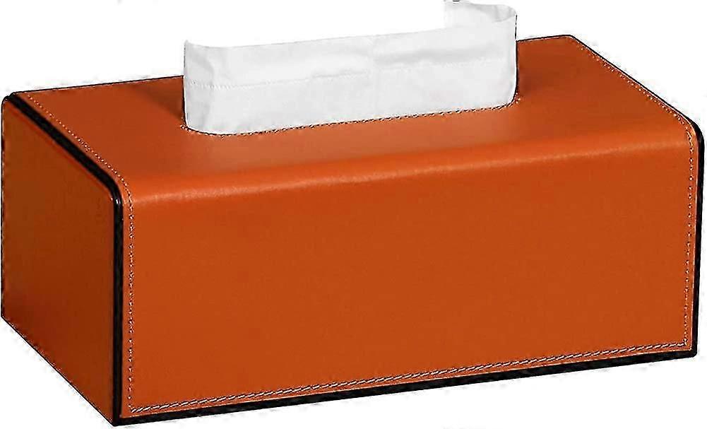 Tissue Box Cover Rectangular Pu Leather Tissue Box Holder With Acsergery Magnetic Bottom Gift