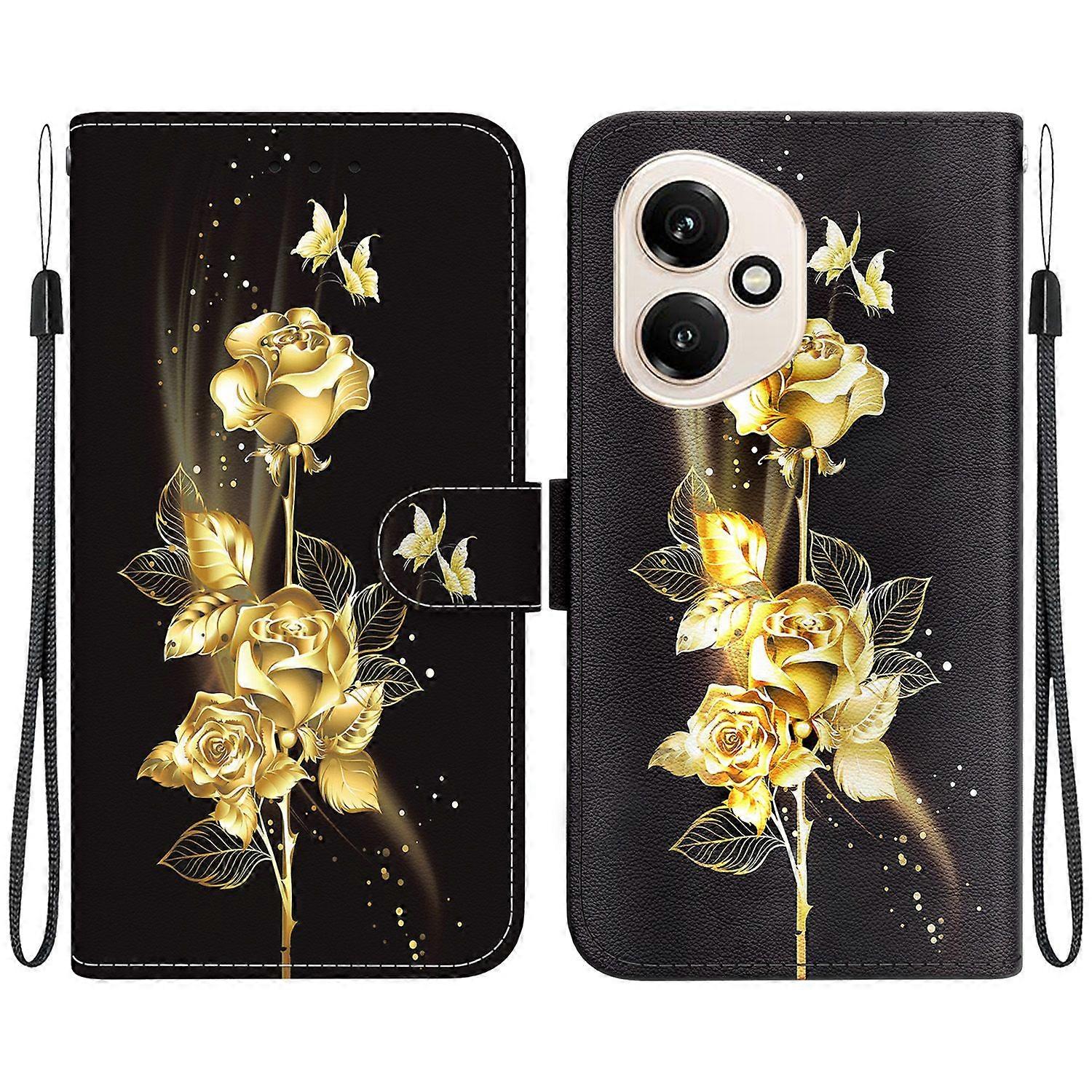 For Honor 400 5G Wallet Phone Case Anti-Drop Pattern Printing Leather Flip Cover with Strap