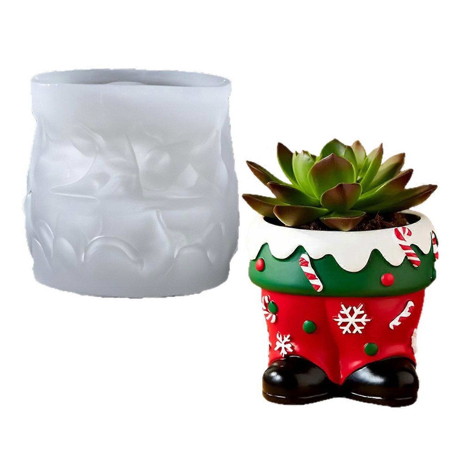 Christmas Boot Shaped Silicone Mould for Resin Cement Craft Textured Planter Candle Holder Reusable Craft Tool Multicolor