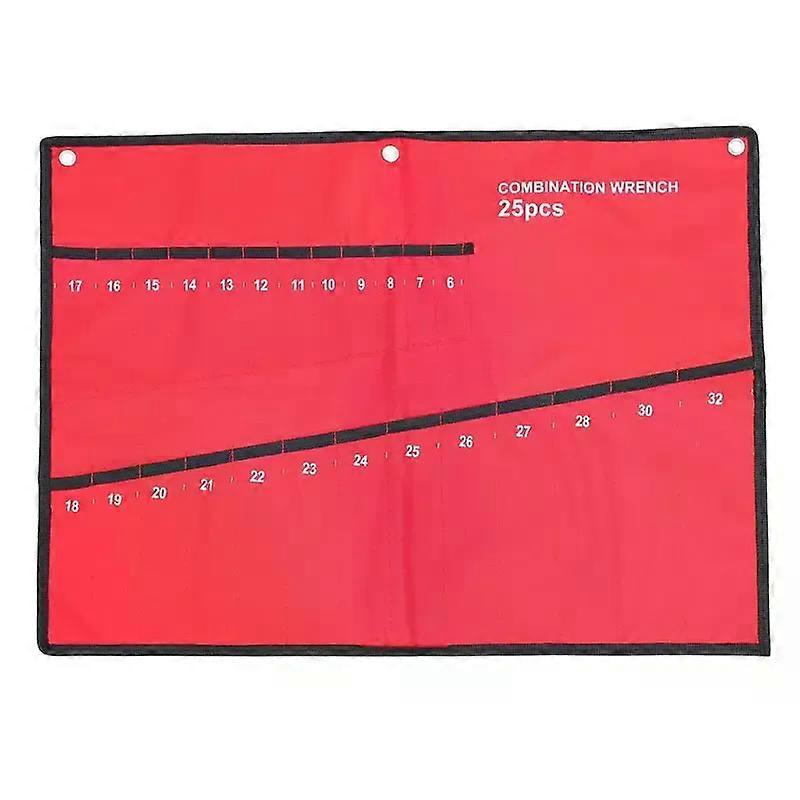 25 Tools Storage Bag Roll Up Canvas Bundle Bag Spanner Holder Wrench Organizer Hand Tools Pouch Case