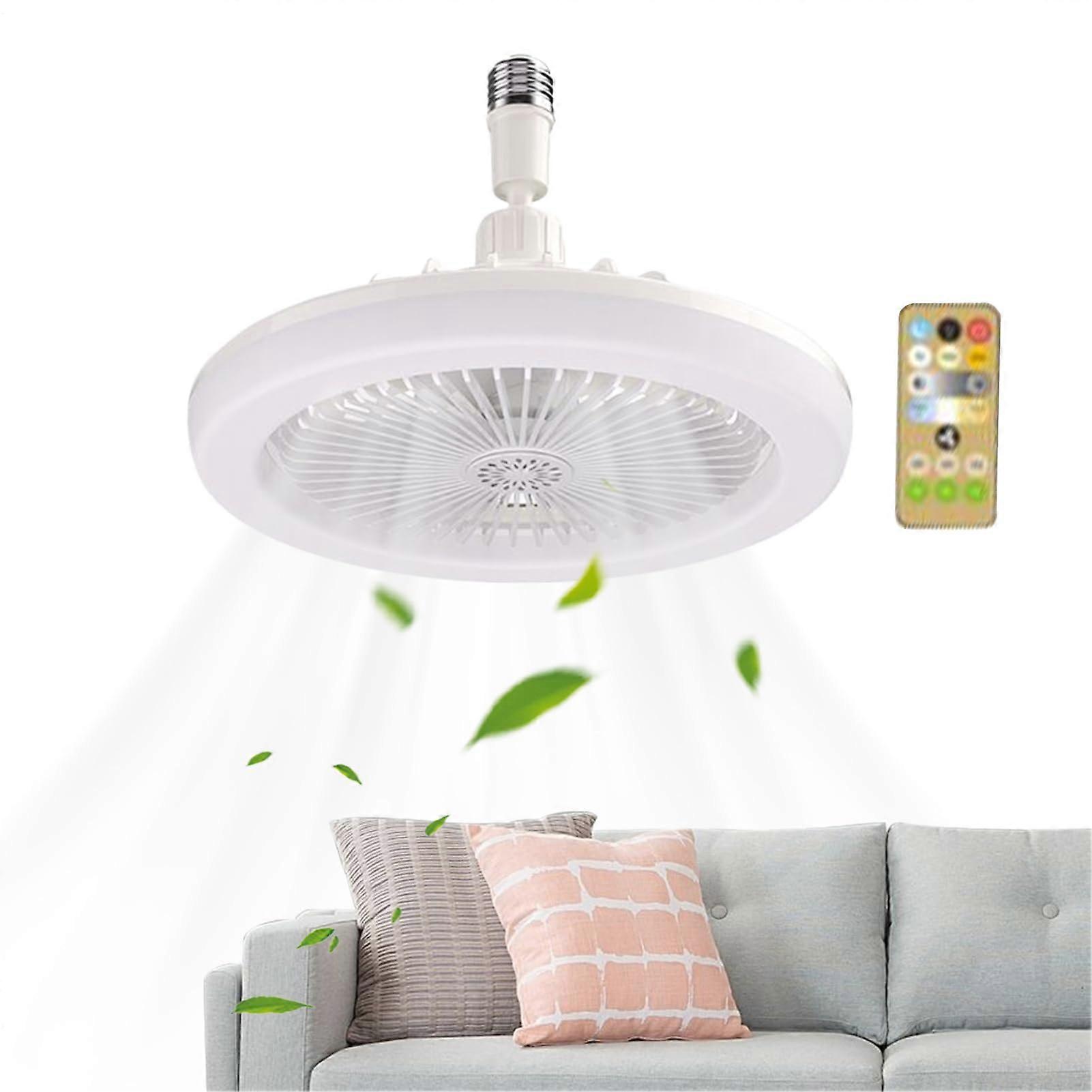 Ceiling Light with Fan Remote Control, 3 Speeds for Bedroom Living Room White