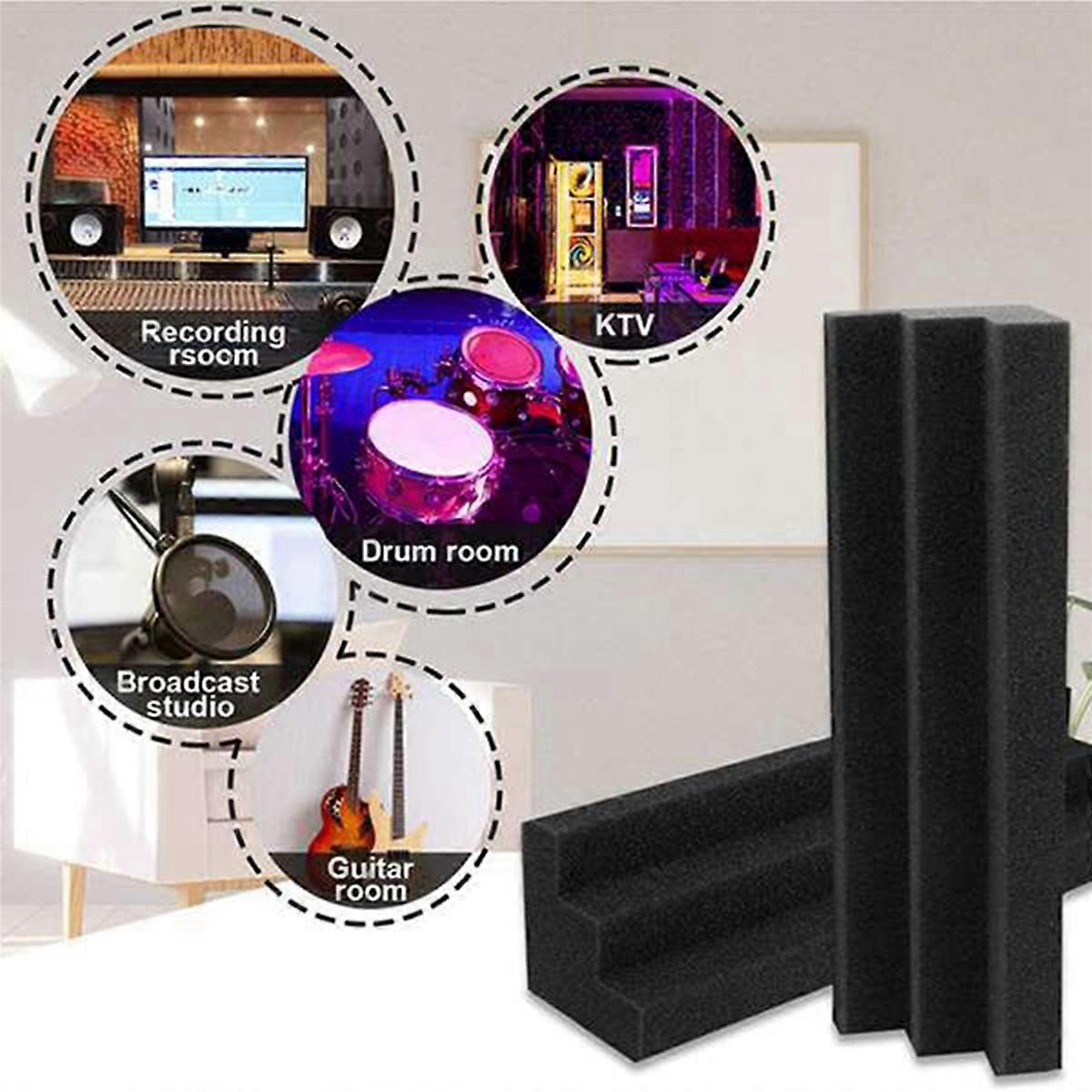 72 Pcs Bass Traps Acoustic Foam Panels Sound Proof Padding,Studio Foam for Corner Soundproofing Foam