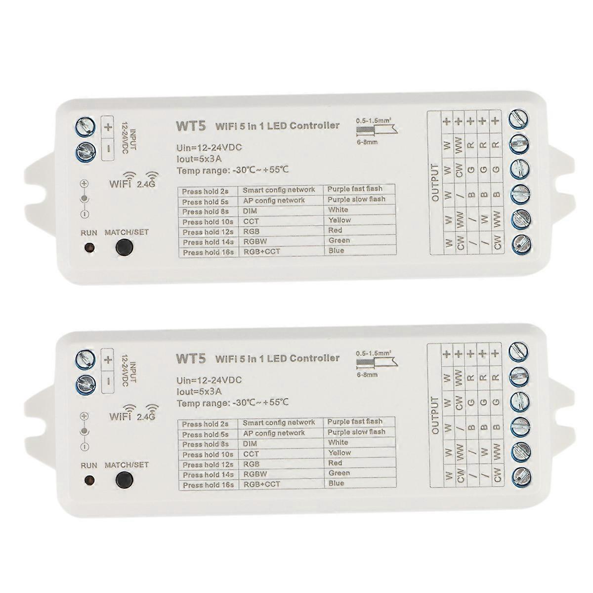 2X Tuya LED Controller 5 in 1 Dimmer CCT RGB RGBW RGBWW RGBCCT Strip Smart Life Wifi 2.4G Remote Con