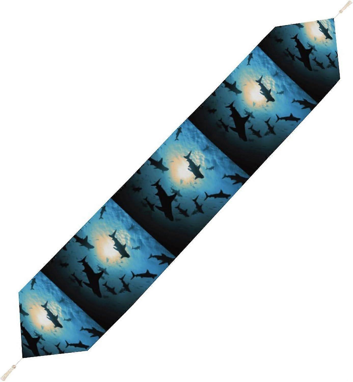 Hammerhead Sharks Table Runner, Seasonal Kitchen Dining Table Runner, Party