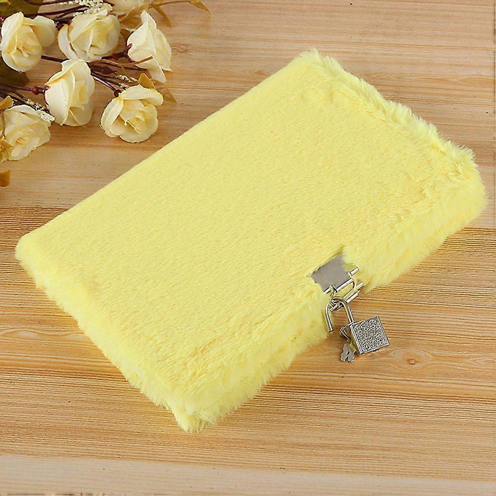 Creative and Lovely Notebook Fashion A5 Plush Notebook Planner Organizer Diary Notebook (Yellow)