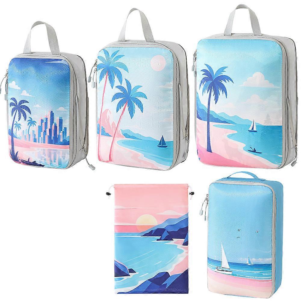 Travel storage set with multiple types of storage bags for a more organized trip
