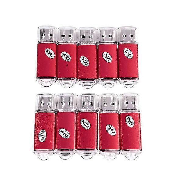 10 pcs USB memory 128 MB Keychain Flash memory U-disk